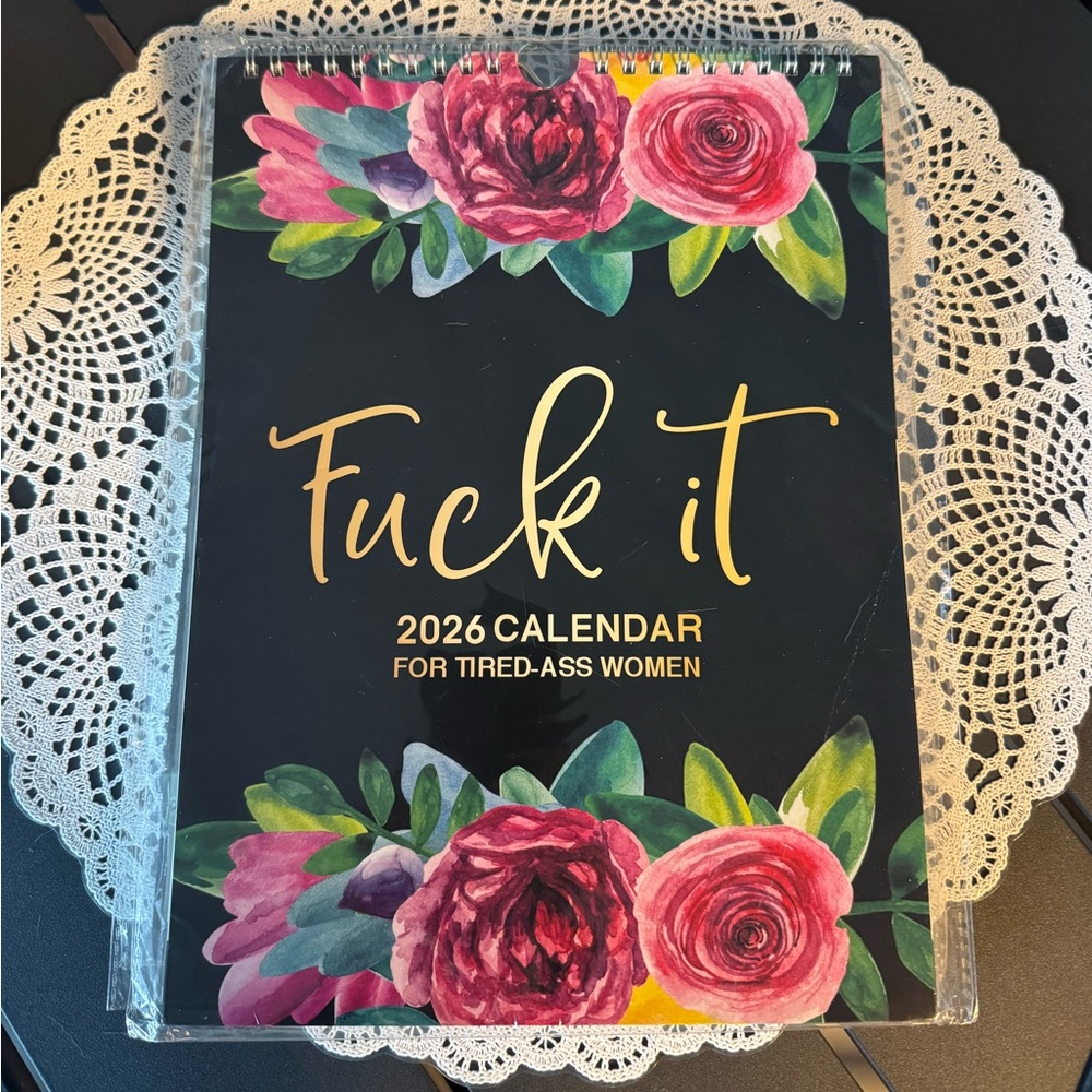 Floral Black 2026 Calendar